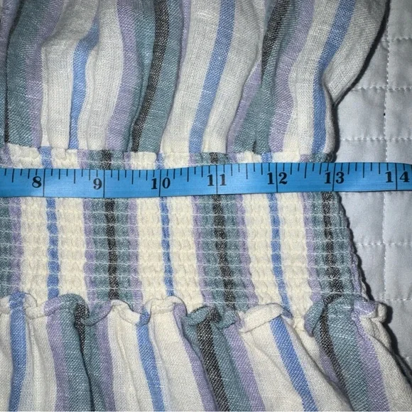 Rails Crystal Dress in Catalina Blue Stripe Linen Blend Size Medium - Picture 7 of 14